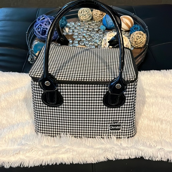Caboodles Handbags - Discount shipping! Caboodle Makeup Bag!! Black and White Faux Patent Leather!!